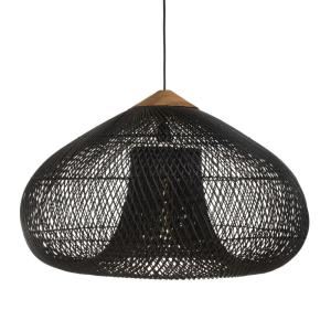 Lámpara colgante ''Funnel'' 80x80cm ratán negro/teka