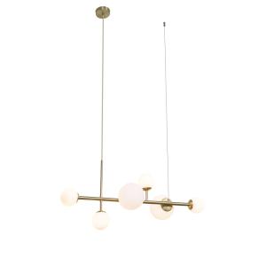 Lámpara colgante Hotel Chic dorada opalina