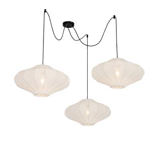 Lámpara colgante japandi blanca 50 cm 3 luces