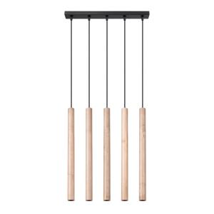 Lámpara colgante madera acero/madera  alt. 103 cm