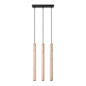 Lámpara colgante madera acero/madera  alt. 110 cm