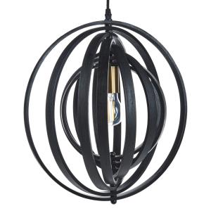 Lámpara colgante  Madera de álamo Negro