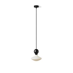 Lámpara colgante negra con bombilla con acabado de porcelan…