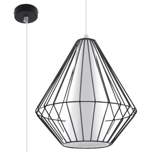 Lámpara colgante negro acero, pvc  alt. 130 cm
