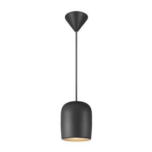 Lámpara colgante negro con florón original y pantalla cilín…
