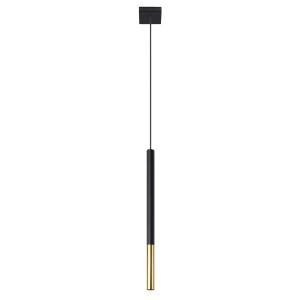 Lámpara colgante negro, dorado acero  alt. 100 cm