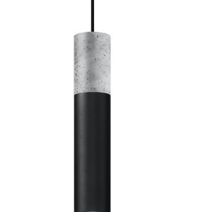 Lámpara colgante negro, gris acero, concreto  alt. 105 cm
