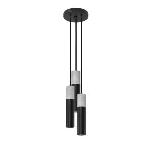 Lámpara colgante negro, gris acero, concreto  alt. 110 cm
