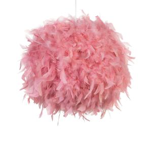 Lámpara colgante plumas rosa