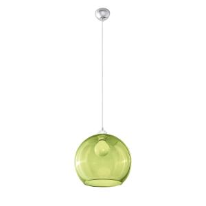 Lámpara colgante verde acero, vidrio  alt. 120 cm