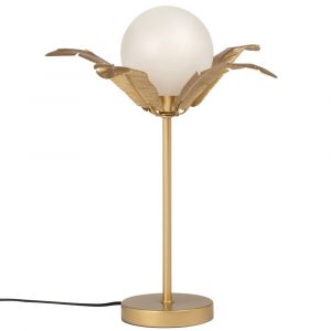 Lámpara con bola de cristal y metal dorado