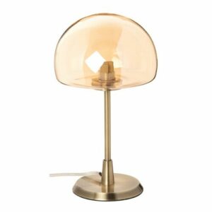 Lámpara con bola de cristal y metal dorado mate