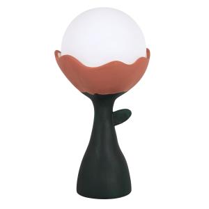 Lámpara con forma de flor de cerámica y globo de cristal op…