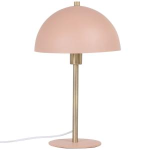 Lámpara con forma de seta de metal dorado y rosa