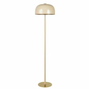 Lámpara con pie de metal dorado y lacado color crema 155 cm