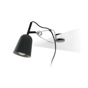 Lámpara con pinza ajustable en metal negro 30cm