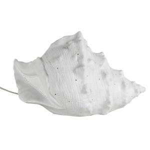 Lámpara concha sobremesa porcelana blanco 16x17x29cm