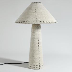 Lámpara cónica de junco de mar trenzado