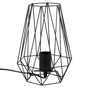 Lámpara de alambre de metal negro