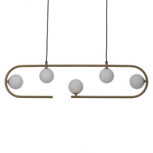 Lámpara de araña de acero pintado latón cm. L.86 p.9.5 h.22…