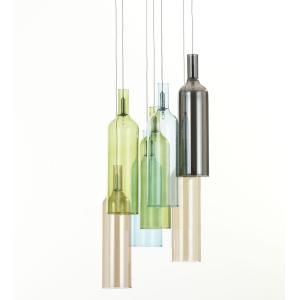 Lámpara de araña de cristal multicolor cm. H120 ø30