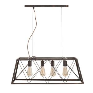 Lámpara de araña de metal marrón con 4 puntos de luz 78x30x…