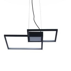 Lámpara de araña de metal negro cm. L.54 p.54 h.8