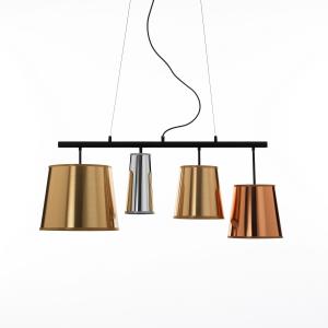 Lámpara de araña de metal negro mate cm. L.93 p.30 h.40