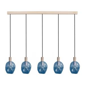 Lámpara de araña  tosel ,madera y cristal ,azul ,p100xd20x…