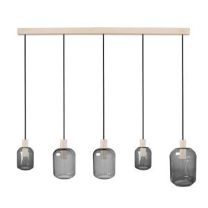Lámpara de araña tosel ,madera y cristal , gris ,a100x d20x…