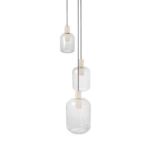 Lámpara de araña tosel ,madera y cristal ,natural,a 100xd 6…