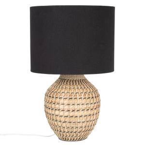 Lámpara de bambú con pantalla de color negro