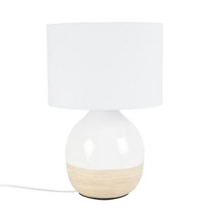 Lámpara de bambú con pantalla gris