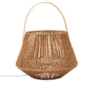 Lámpara de bambú negro y beige