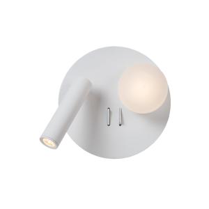 Lámpara de cabecera de metal con 1 LED integrado, blanco