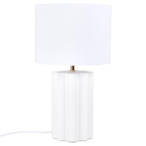 Lámpara de cerámica blanca con pantalla blanca