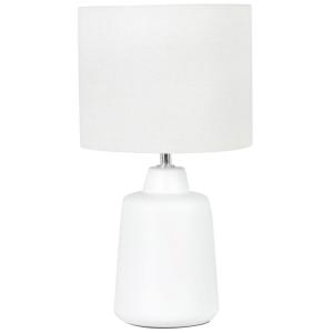 Lámpara de cerámica blanca con pantalla crema