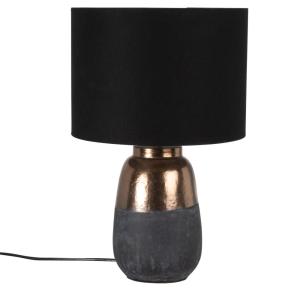 Lámpara de cerámica gris antracita y marrón con pantalla ne…