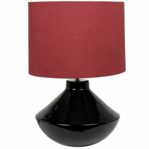 Lámpara de cerámica negra con pantalla de algodón reciclado…