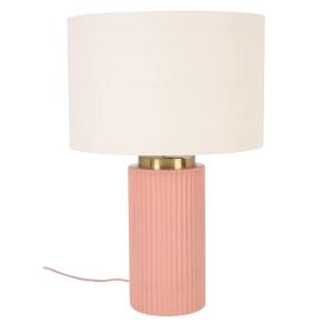 Lámpara de cerámica rosa y pantalla de poliéster reciclado…
