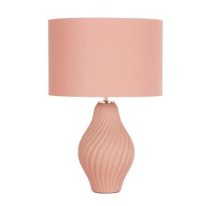 Lámpara de cerámica y pantalla de poliéster reciclado rosa…