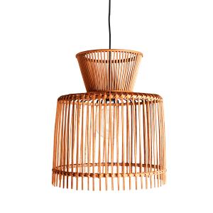 Lámpara de colgar de bambú en color marrón de 43x43x47cm