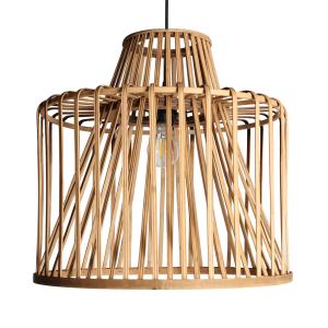 Lámpara de colgar de bambú en color marrón de 46x46x44cm