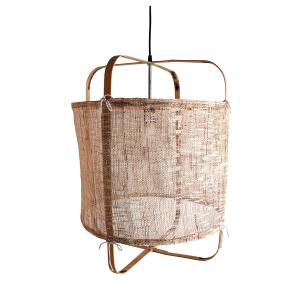 Lámpara de colgar de bambú en color marrón de 46x46x58cm