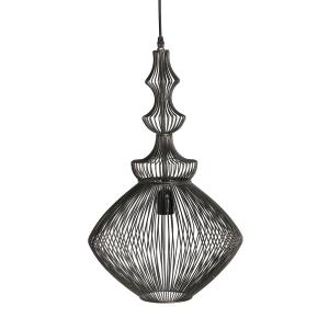 Lámpara de colgar de hierro en color negra de 33x33x57cm
