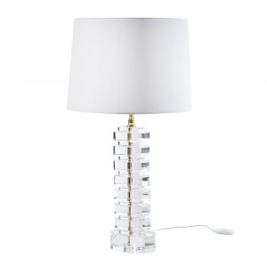 Lámpara de cristal con pantalla blanca