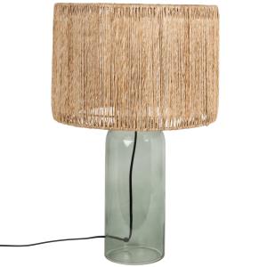 Lámpara de cristal con pantalla de yute