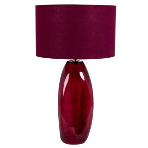 Lámpara de cristal deformado color berenjena con pantalla d…