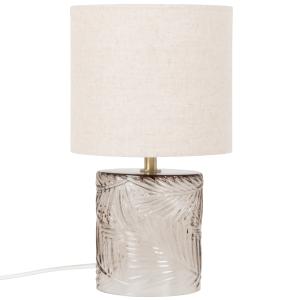 Lámpara de cristal en relieve marrón con pantalla de poliés…