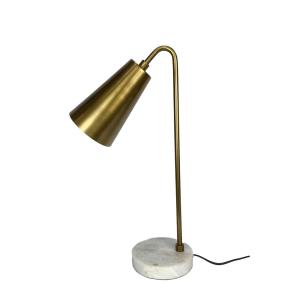 Lámpara de escritorio de mármol y metal dorado